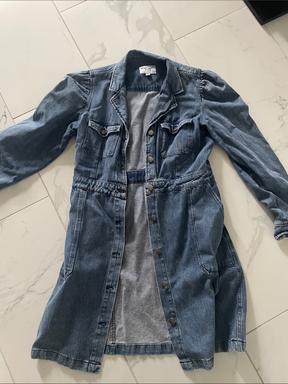 Velvet Heart Medium Blue Denim Trench Jacket